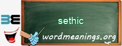 WordMeaning blackboard for sethic